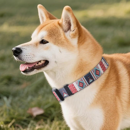 QQPETS Adjustable Soft Dog Collar: Print Flower Pink Multicolor Cute Patterns - Image 2