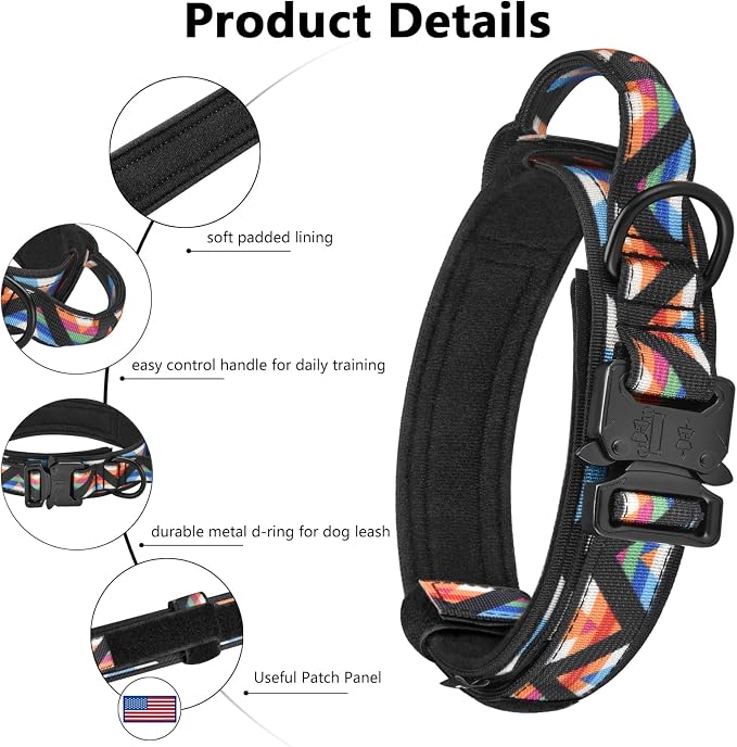 DAGANXI Tactical Dog Collar, Adjustable Military Training Nylon Dog Collar - Image 4