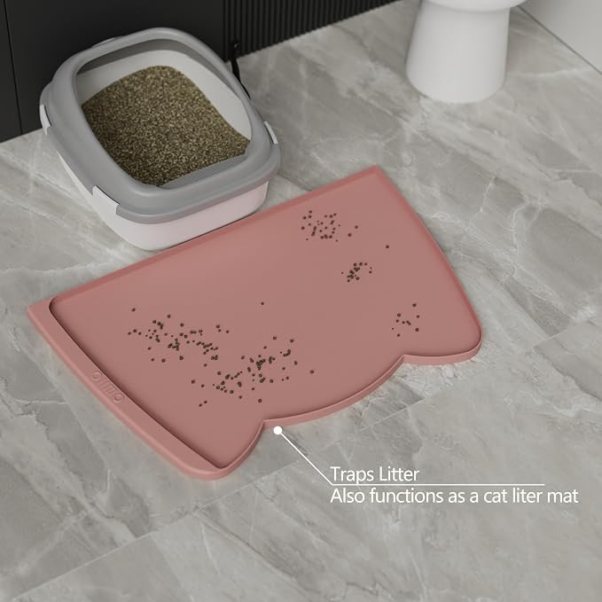 OHMO Dog Food Mat w/Residue Collection Pocket Silicone Pet Feeding Mat - Image 7