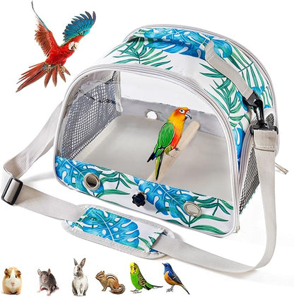 Small Bird Carrier Cage with Standing Perch & Tray Portable & Breathable Pet - Image 2