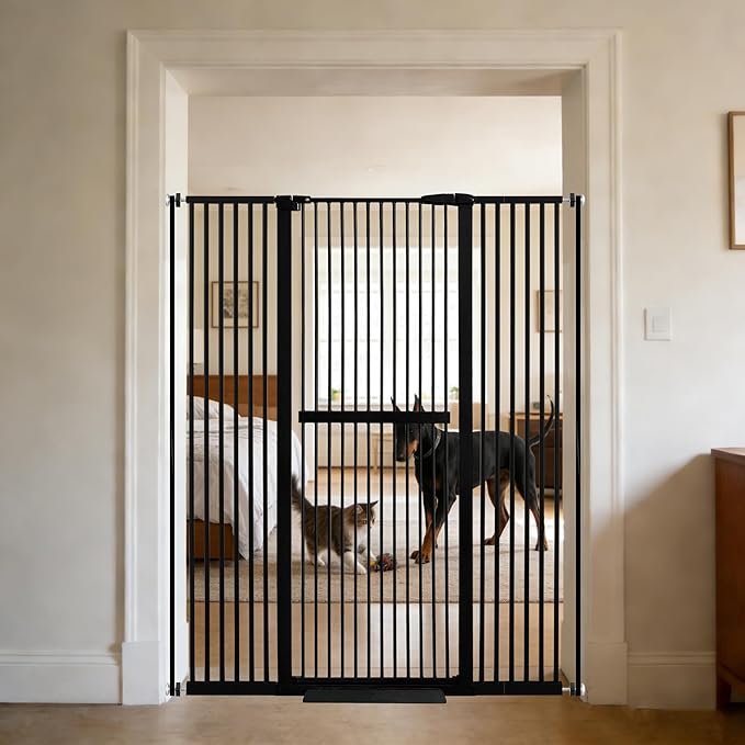 Lumizone Extra Tall Cat Gate 61.02" High Pressure Mounted Extra Wide by Lumizone
