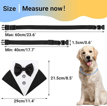 Segarty Formal Dog Tuxedo Bandana Dog Wedding Attire, Adjustable Collar - Image 2