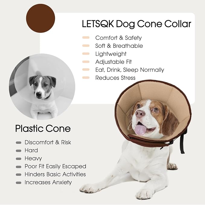 Dog Cone Collar After Surgery for Medium Dogs, Adjustable Soft Recovery Cone - Image 7