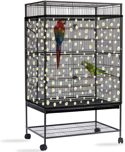 Daoeny Bird Cage Seed Catcher, Large Bird Cage Cover, Adjustable Soft Airy by Daoeny