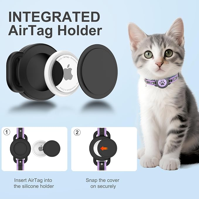 Airtag Cat Collar Breakaway, Reflective Cat Collar - Image 7