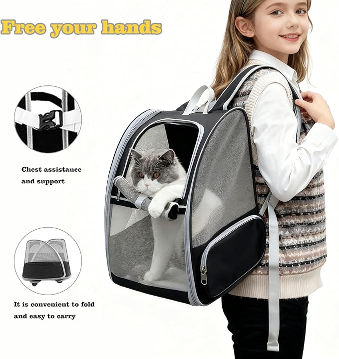 Cat Carrier Backpack, Dog Backpack, Ventilate Pet Cats Puppy Dogs Birds Bunny - Image 4