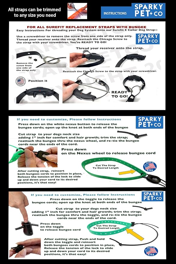 Sparky Pet Co - Surefit ECollar Replacement Strap - Bungee - Waterproof - - Image 3