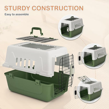MoNiBloom 22-Inch Dog Crate Plastic 2-Door Top Loading Cat Carrier, Hard-Sided - Image 8