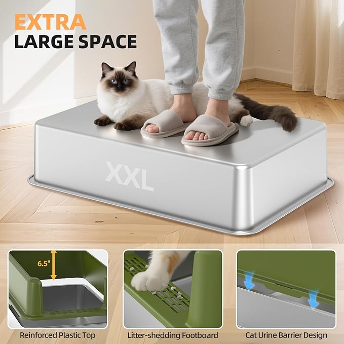 Enclosed Stainless Steel Cat Litter Box - Image 3