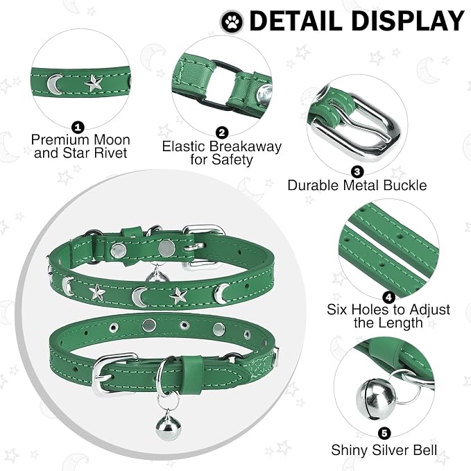 Leather Cat Collars for Boy Girl Cats - Image 2