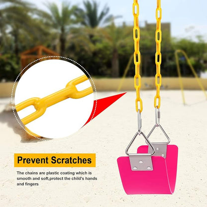 AGPTEK Swing Set, Seat with 66 Inch Anti-Rust Chains Thermoplastic Coated - Image 4