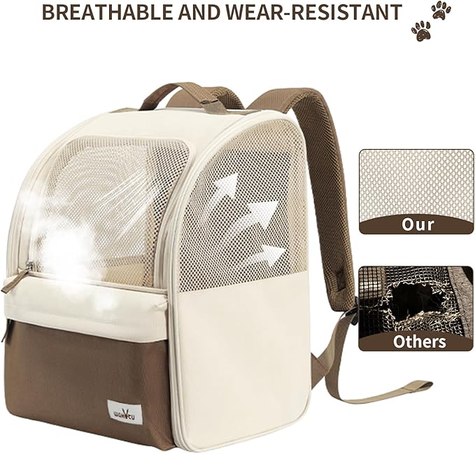 Cat Carrier Backpack, Steel Wire Frame More Stable, 600D Wear-Resistant Oxford - Image 3