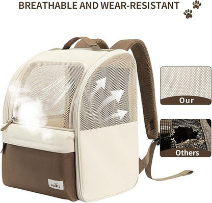 Cat Carrier Backpack, Steel Wire Frame More Stable, 600D Wear-Resistant Oxford - Image 3