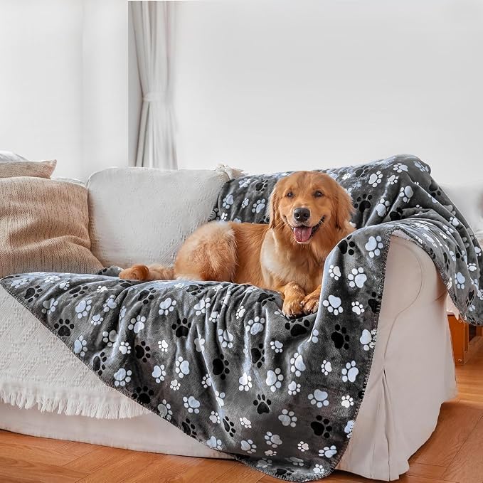 Waterproof Pet Blanket Dog Blankets, Pattern Printing Super Soft Warm Fluffy by AIWEKHOME