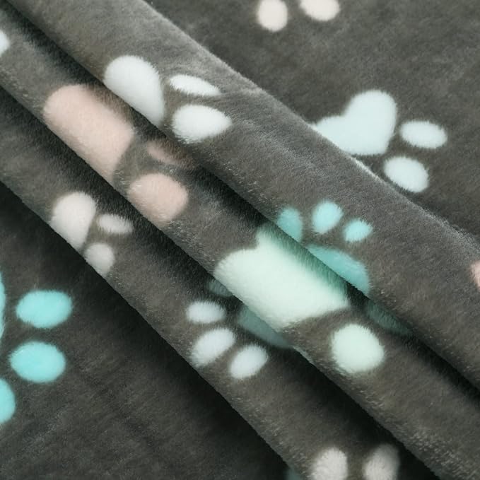 Luciphia 1 Pack 3 Blankets Fluffy Premium Fleece Pet Blanket Flannel Paw - Image 7