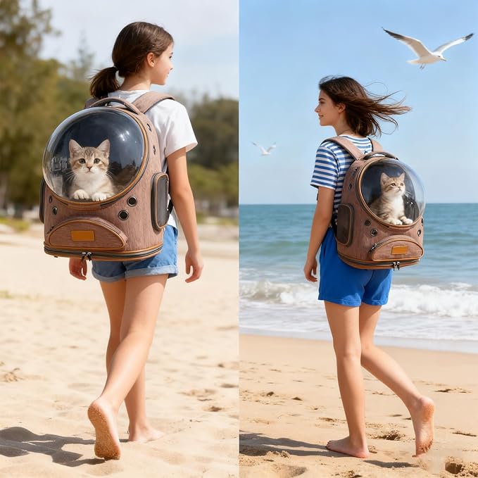 Cat Backpack Carrier, Breathable Cat Carrier Large Space Bubble Pet Backpack - Image 4