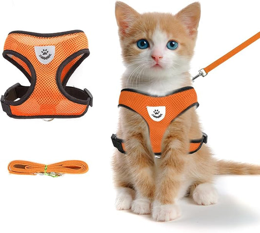 shudyear Summer cat Chest Harness and Leash, Anti-Escape Adjustable Soft mesh by Shudyear
