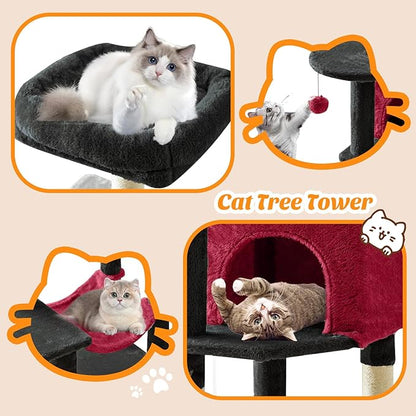 Sweetcrispy 44 Inch Cat Tree Tower, Cat Climbing Tower - Image 4