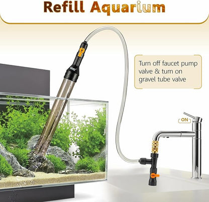hygger Bucket-Free Aquarium Water Change Kit Metal Faucet Connector Fish Tank - Image 4