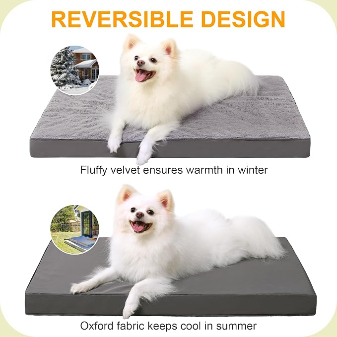 KSIIA Orthopedic Dog Bed Waterproof Dog Crate Bed - Image 4