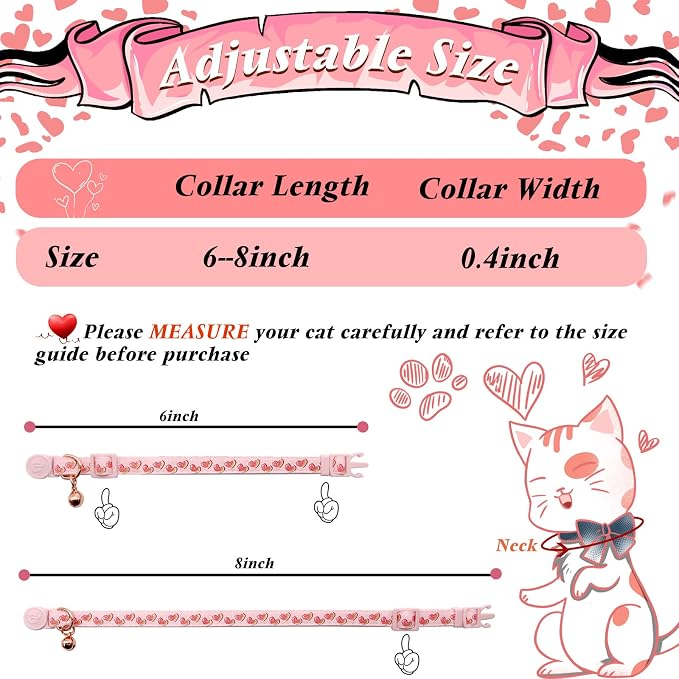 azuza 4 Pack Valentines Kitten Collar - Image 6