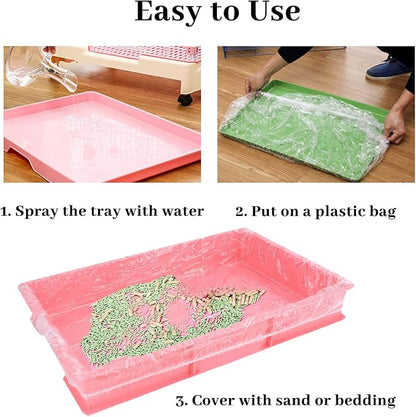 BNOSDM 50 PCS Disposable Rabbit Cage Liner Plastic Guinea Pig Cage Bedding - Image 8