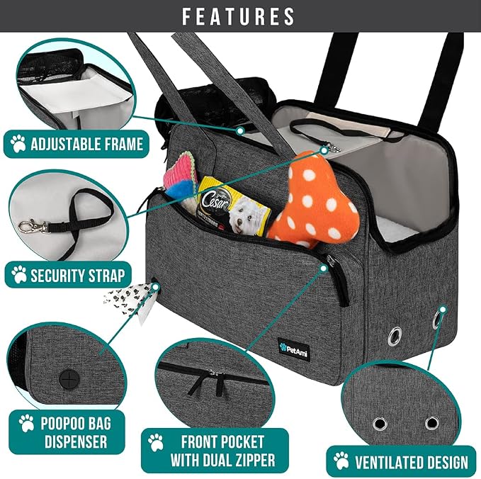 PetAmi Small Dog Purse Carrier, Soft-Sided Pet Carrier Bag - Image 3