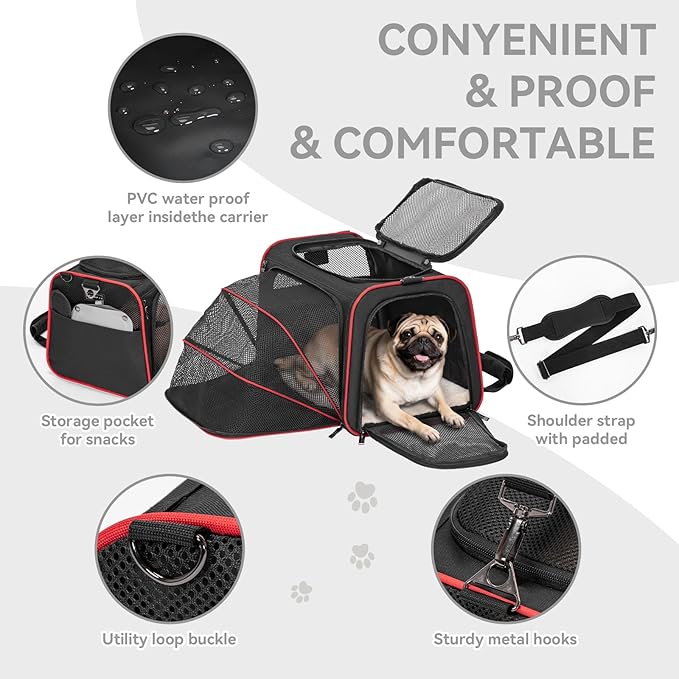 Petsfit Expandable Dog Carrier Large Cat Carrier, Soft-Sided Portable - Image 5