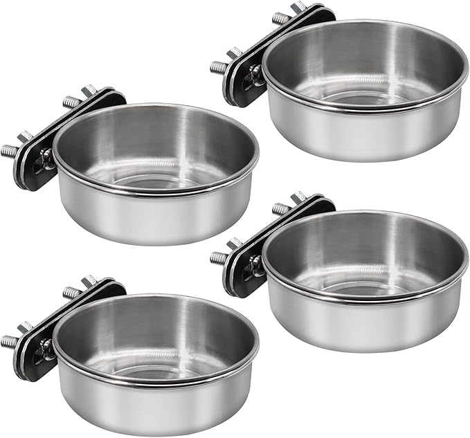 4 Pcs Small Bird Feeding Dish Cups, Parrot Food Bowl Cage by DVHEY