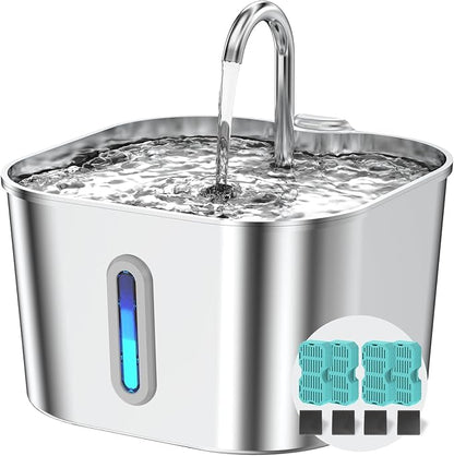 Cat Water Fountain Stainless Steel by Vekonn