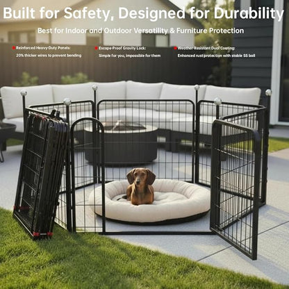 Puppy Playpen Indoor/Outdoor, 6 Panels Dog Pen Play Pen - Image 3