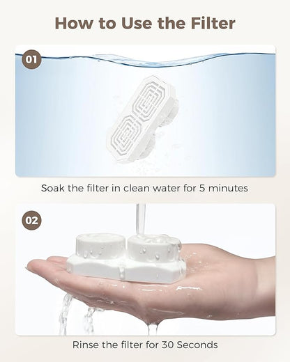 Official 6 Pack Wireless Cat Fountain Replacement Filters & Pre-Filter Sponges - Image 6