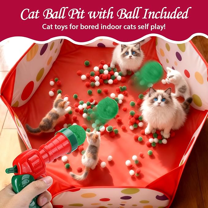 Mity rain Cat Ball Pit with Balls Included, Interactive Toy - Image 3