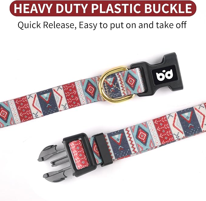 QQPETS Adjustable Soft Dog Collar: Print Flower Pink Multicolor Cute Patterns - Image 3