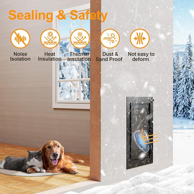 Cat Door for Wall, All Aluminum Doggy Doggie Pet Door Small Dog Door, - Image 4