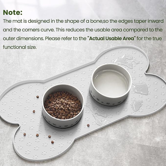 Dog Food Mat Anti-Slip Silicone Dog Bowl Mat Thicker Pet Placemat Waterproof - Image 4