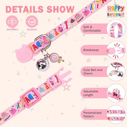 SCENEREAL Birthday Cat Collars Breakaway - Image 2