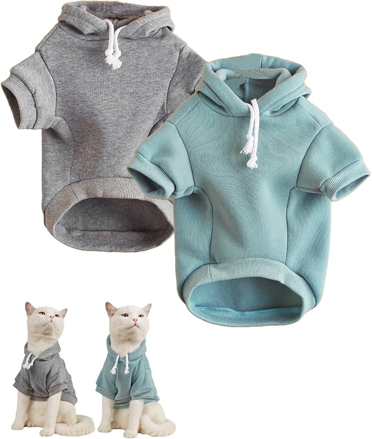 QWINEE Basic Dog Hoodie Sweatshirt Puppy Sweater Warm Cat Costumes Pet Clothes by QWINEE
