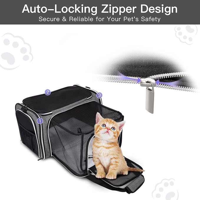 BAGLHER Cat Carrier Bag, Airline Approved Pet Carrier Soft Side Pet Travel 5 - Image 4