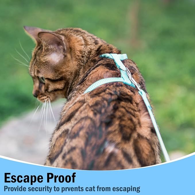 PUPTECK Adjustable Cat Harness and Leash Set Escape Proof Kitten Strap Collar - Image 6