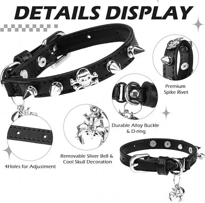 EXPAWLORER Leather Cat Collar for Girl Boy- Adjustable Pet Collar - Image 3