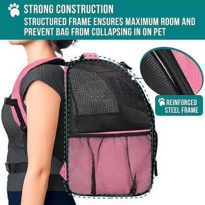 PetAmi Dog Backpack Carrier for Small Large Cat, Ventilated Pet Hiking Backpack - Image 6