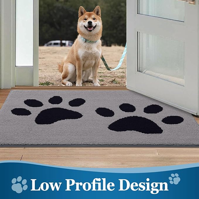Buganda Dog Door Mat for Muddy Paws, Absorbent Dirt Trapper Washable Indoor - Image 6