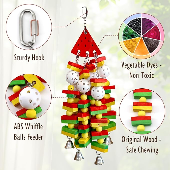 Bird Toys for Parrots Medium Large Bird Parrot Toy for Cockatoos, Cockatiels - Image 2