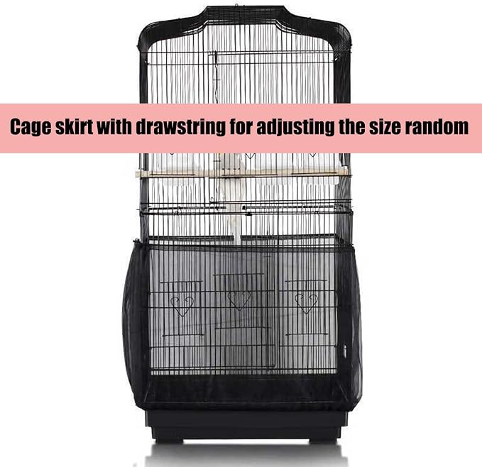 Allazone Bird Cage Seed Catcher, Large Bird Cage Cover, 75-118'' Universal - Image 5