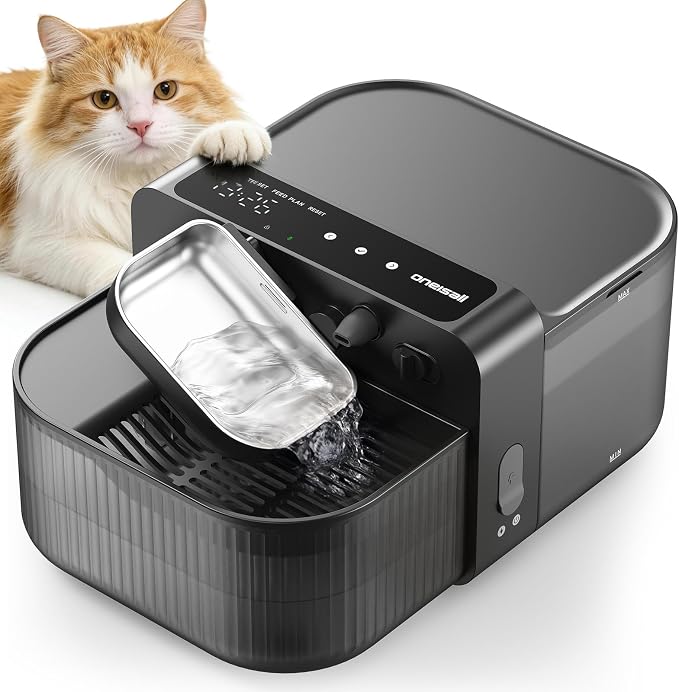 oneisall Wireless Filterless Cat Water Fountain, Separate Clean and Dirty Water by oneisall