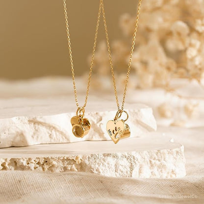 Personalized Cute Dog Cat Paw Name Necklace Forever Love Custom Heart Pendant - Image 8