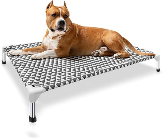 Elevated Outdoor Dog Bed, Large Size, Cotton Material, Non-Slip Feet, Fits up by KuntrustDirect