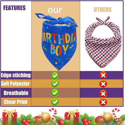 Birthday Boy Dog Bandana, Printed Dog Bandana Pet Scarf Dog Birthday Party - Image 4