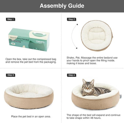 Love's cabin Round Donut Cat and Dog Cushion Bed, 20in Pet Bed - Image 9